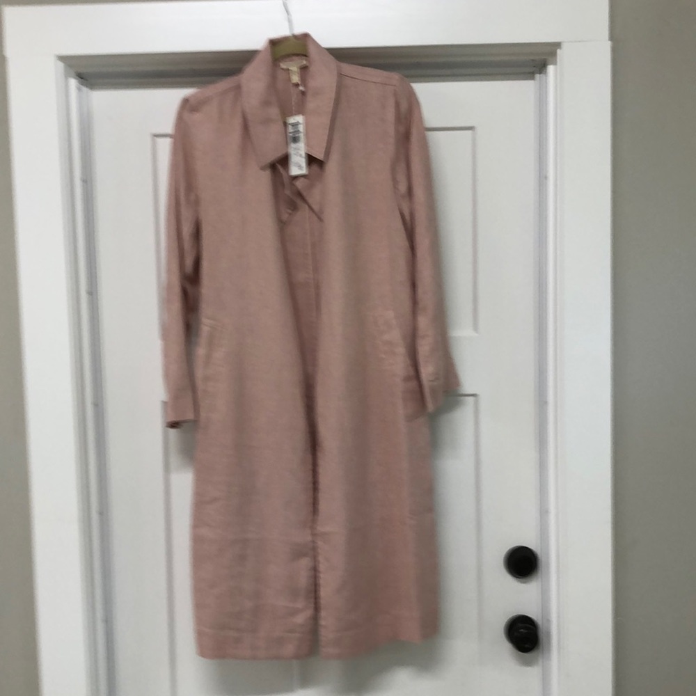 NWT Eileen fisher XS powder trench coat pink linen
